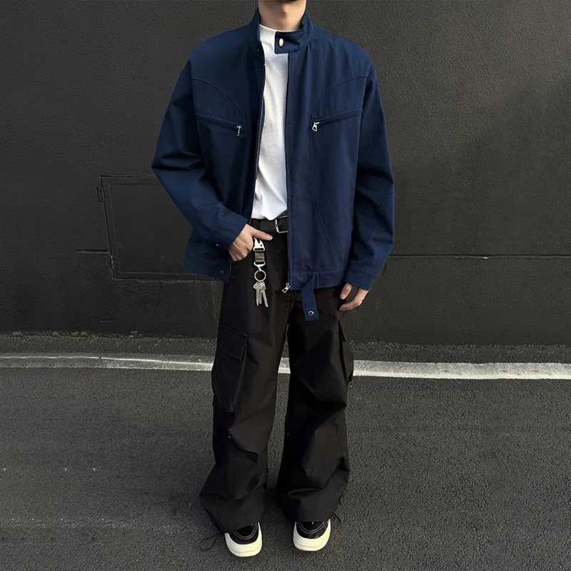 ACUOD BY CHANU Jackets Coats Unisex Navy Blue-3
