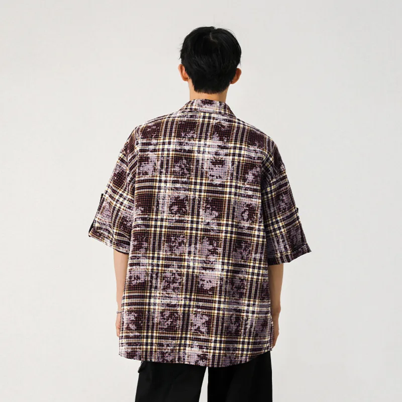 ACUOD BY CHANU Premium Versatile Lapel Plaid Shirt Coat Unisex-2