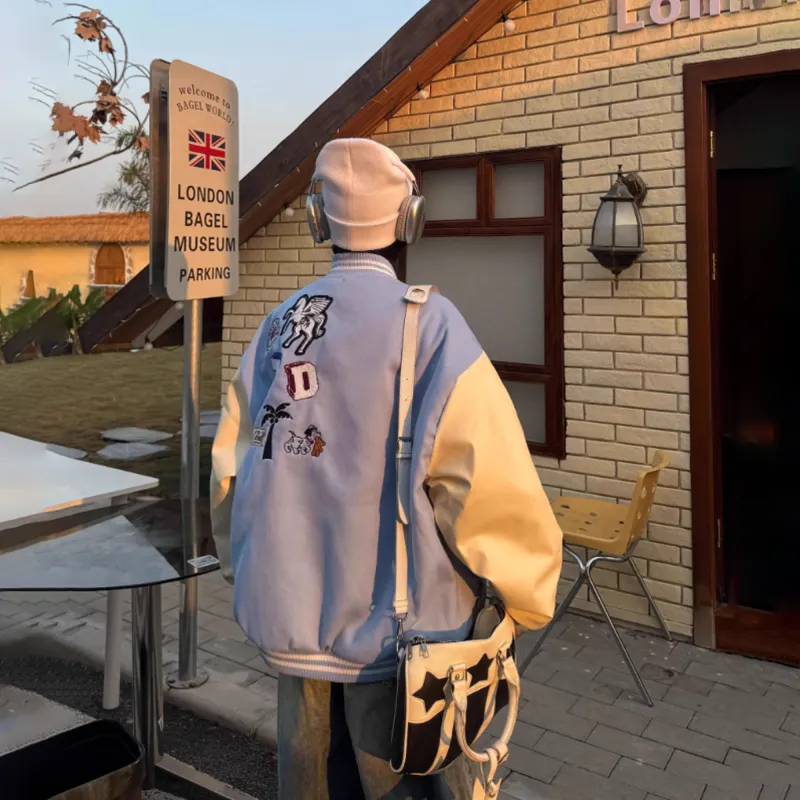 ACUOD BY CHANU Baseball Jacket Spring Loose Fit Versatile Couple Jackets & Coats Top Unisex-4