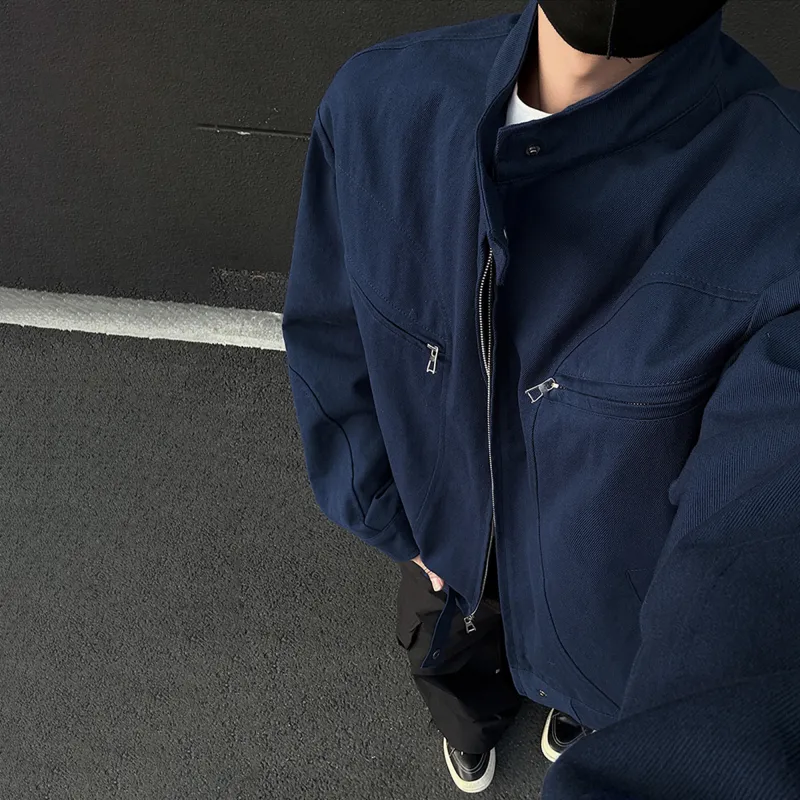 ACUOD BY CHANU Jackets Coats Unisex Navy Blue-2