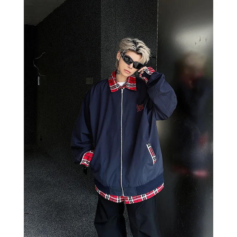 ACUOD BY CHANU Baseball Jacket Unisex Navy Blue-2