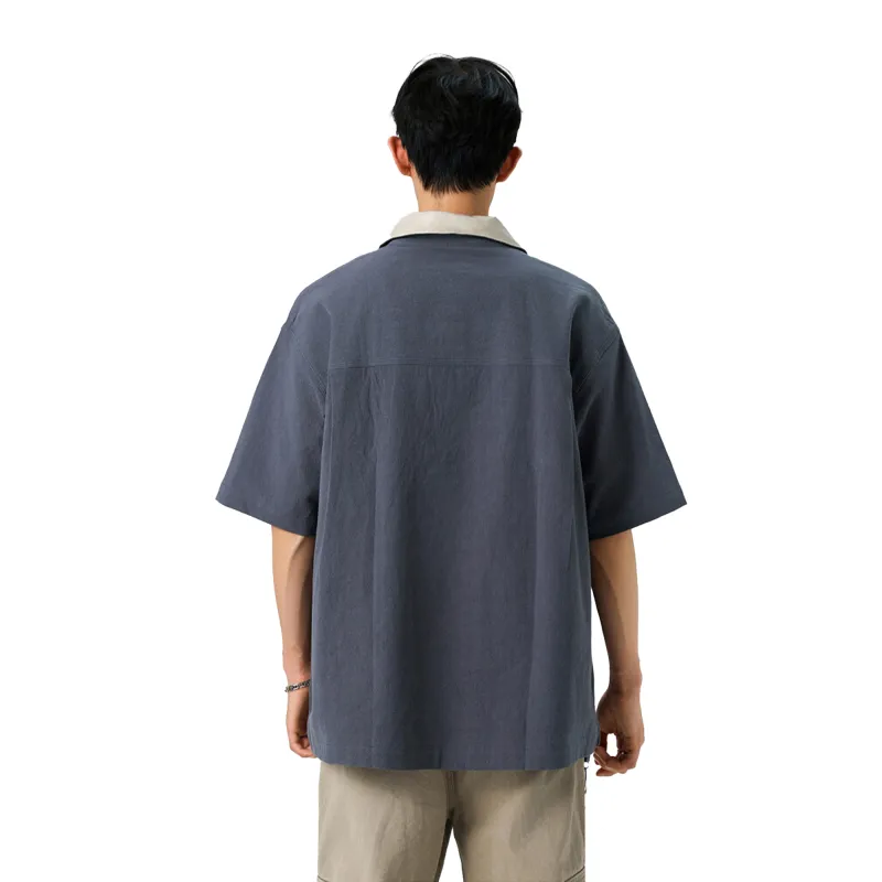 WELTER EXPERIMENT Polo Style Top Unisex Smoke Blue-7
