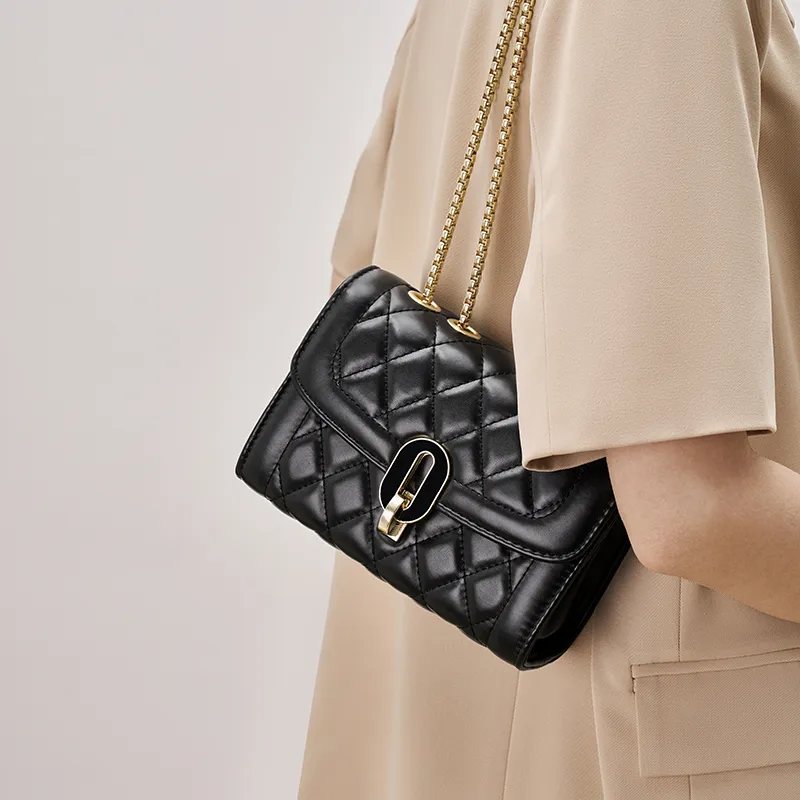 Chearly Kitity Synthetic Leather Shoulder Bag Crossbody Bag Regular Women's Black/White-2
