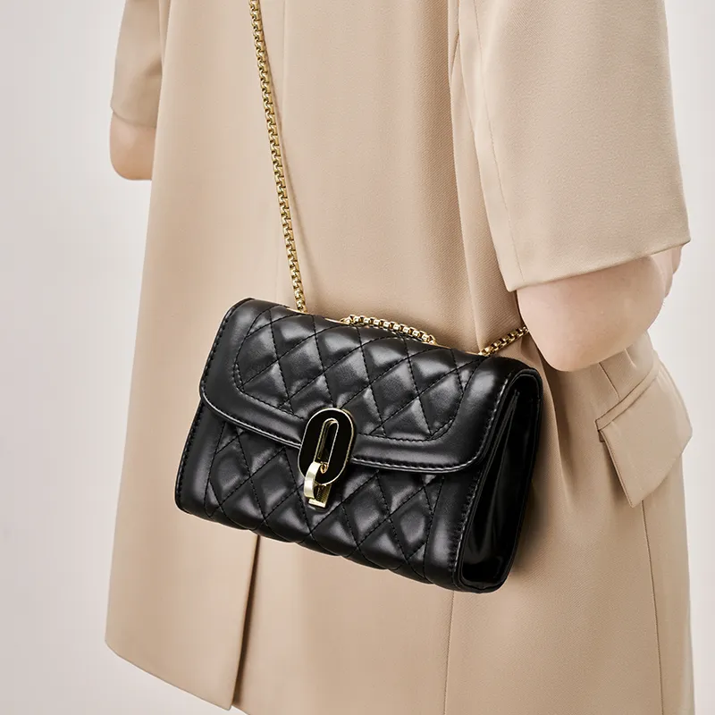 Chearly Kitity Synthetic Leather Shoulder Bag Crossbody Bag Regular Women's Black/White-3