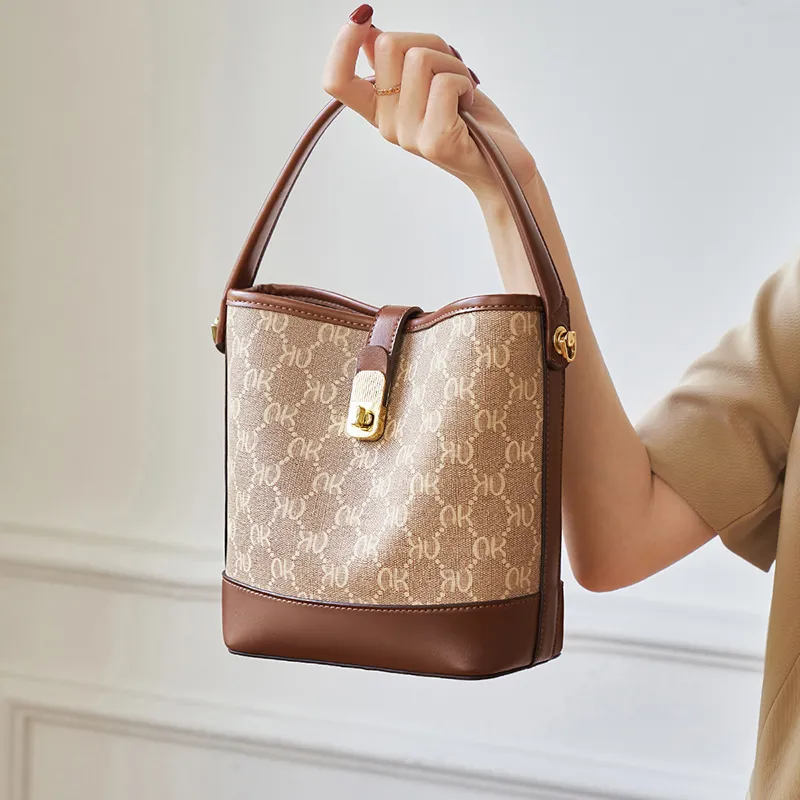 Chearly Kitity PVC Handbags Shoulder Bags Regular Women's Coffee Brown/Cream Apricot-3