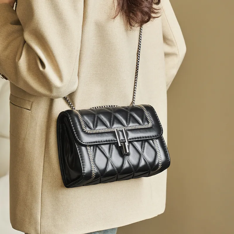 Chearly Kitity PU Shoulder Bag Regular Women's Vintage Black/Ecru-3