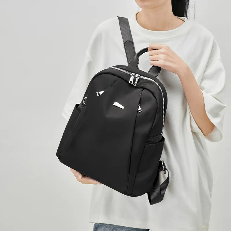 Chearly Kitity Fabric Travel Bags Backpack Regular Unisex Classic Black/Burgundy-1