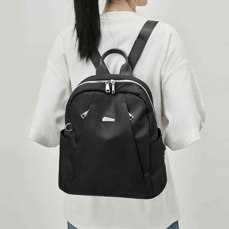 Chearly Kitity Fabric Travel Bags Backpack Regular Unisex Classic Black/Burgundy-2