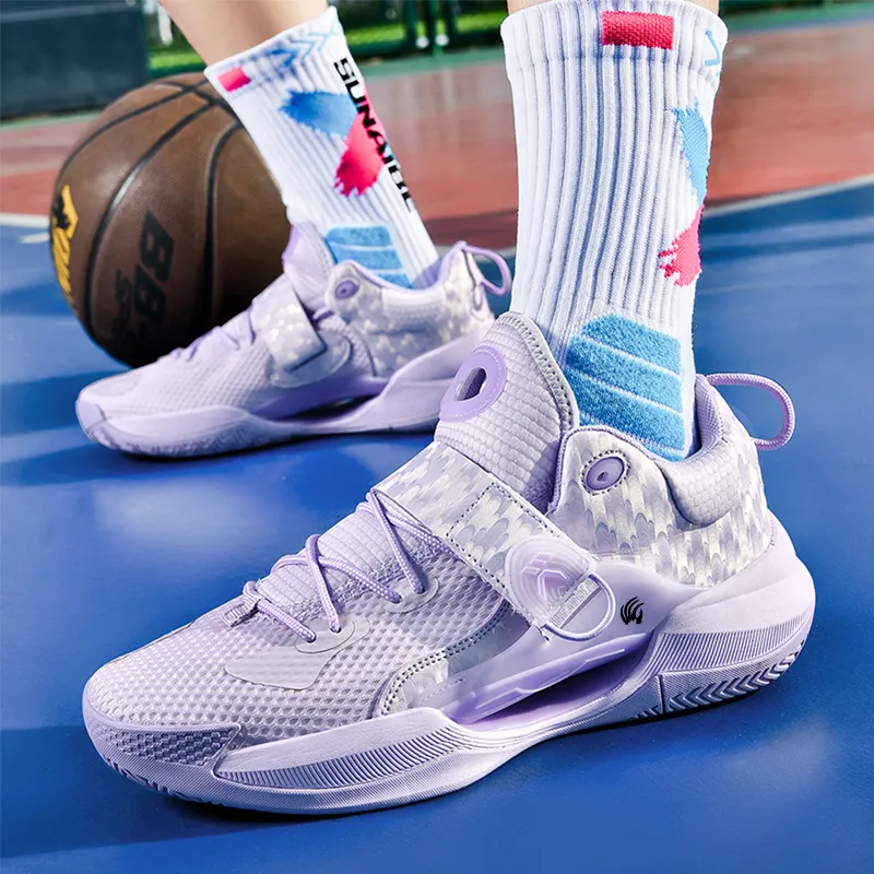 Animal Claws Anti Slip Wear Resistant Basketball Shoes Unisex Purple-3