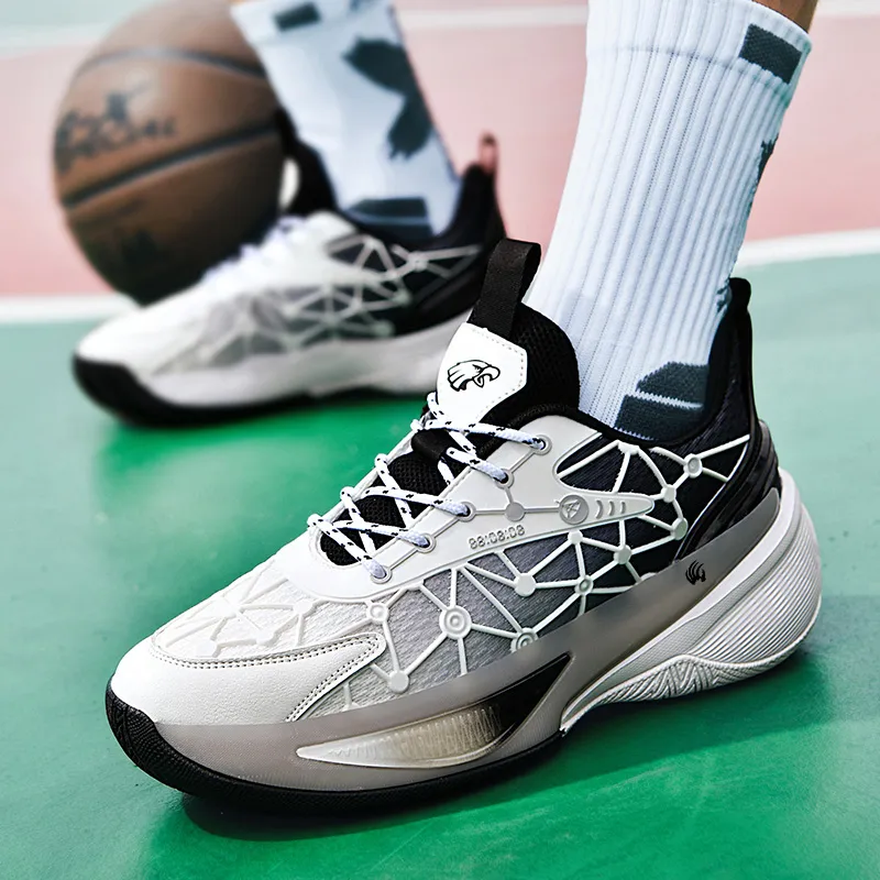 Animal Claws Low Top Basketball Shoes Unisex Black White-6