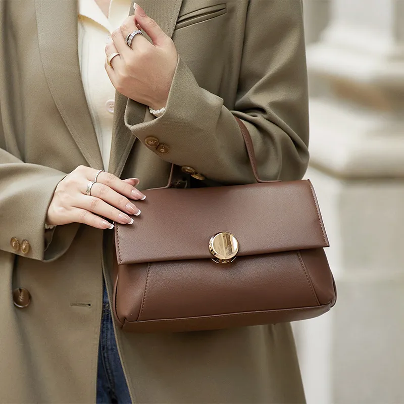 ZOOLER Top Grain Cow Leather Crossbody Handbag Regular Women's Black/Cookie/Coffee/Dark Khaki-11