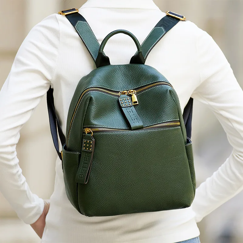 ZOOLER Top Grain Cow Leather Backpack Women's Black/Jasper-9