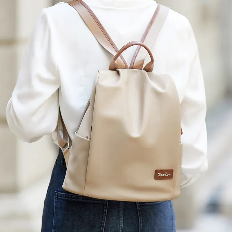 ZOOLER Oxford Backpack Large Size Women's Black/Navy Blue/Apricot-1