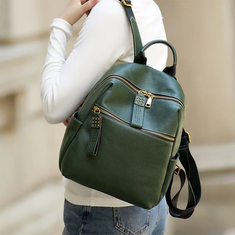 ZOOLER Top Grain Cow Leather Backpack Women's Black/Jasper-6