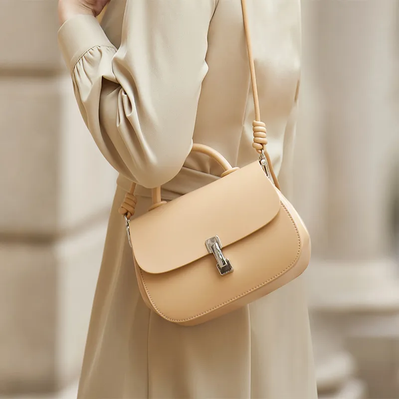 ZOOLER Cow Leather Crossbody Bag, Shoulder Bag Women's Cream Apricot/Milkshake White/Cookie/Hepburn Black-20