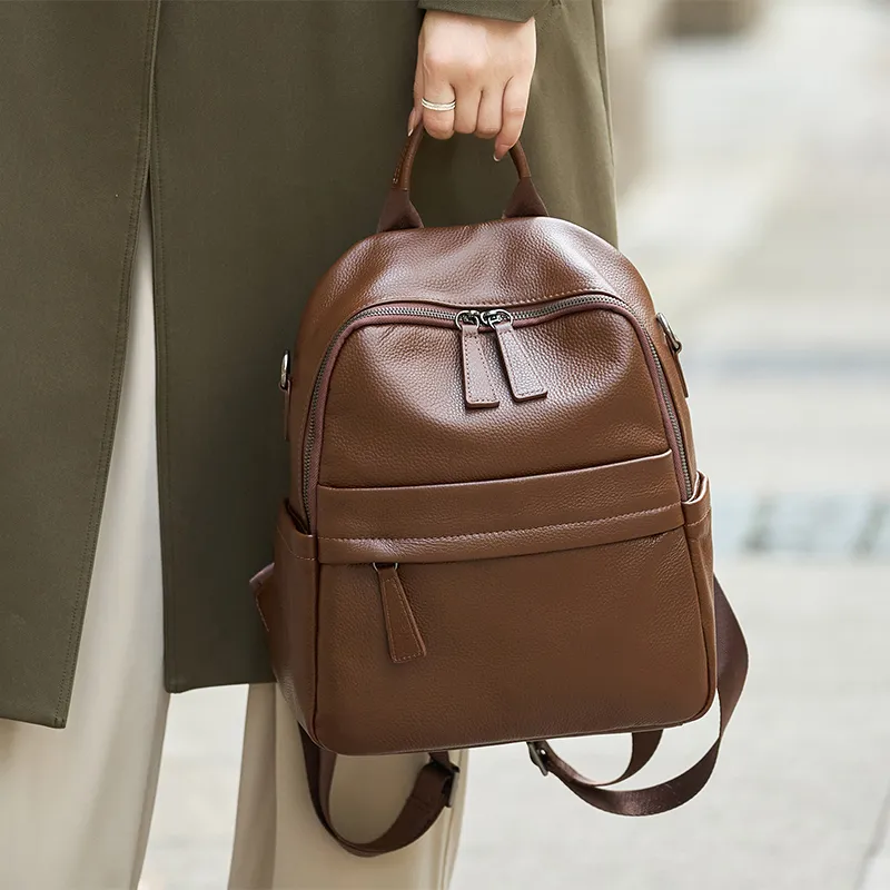 ZOOLER Cow Leather Backpack Women's Brown-4