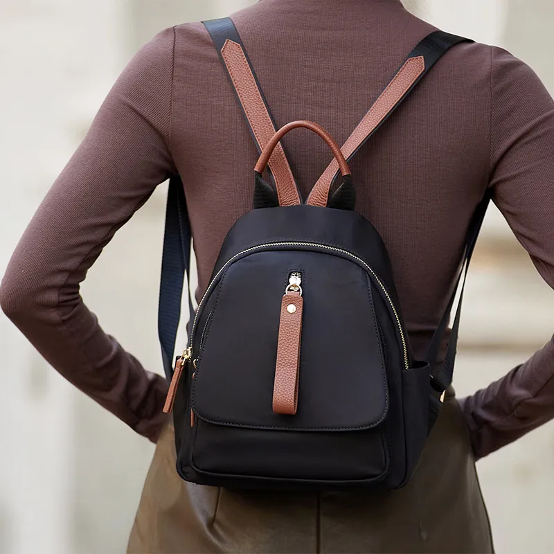 ZOOLER Cow Leather Backpack Small Size Women's Black-1