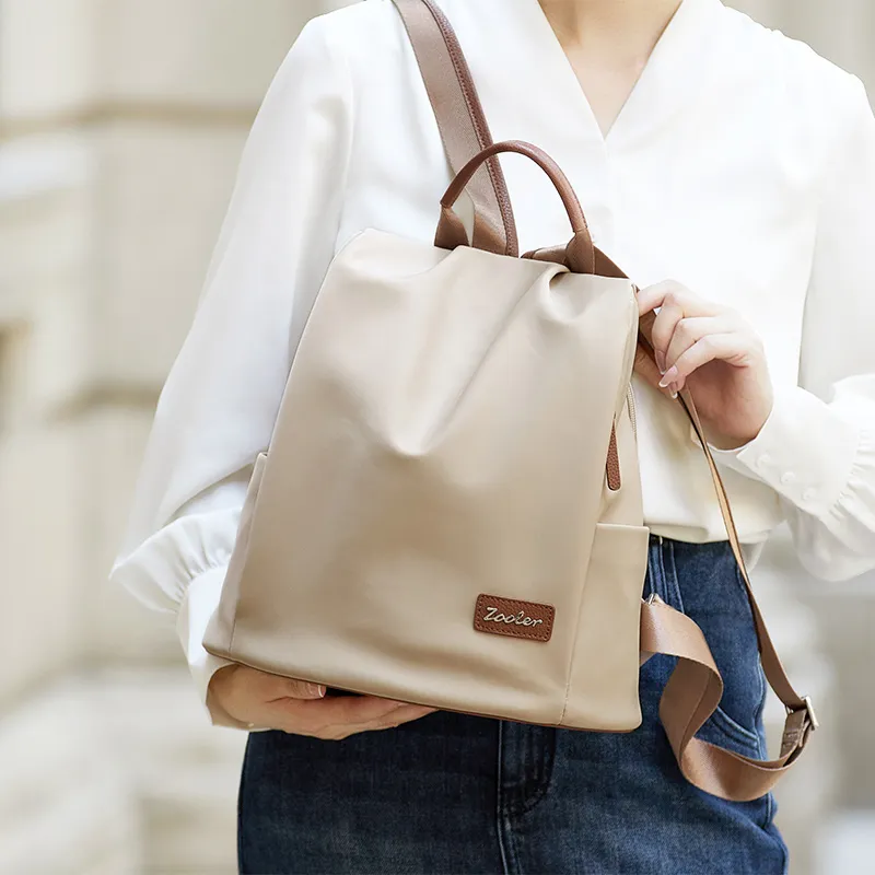 ZOOLER Oxford Backpack Large Size Women's Black/Navy Blue/Apricot-4
