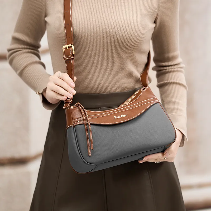 ZOOLER Oxford Shoulder Bag Regular Women's Plain Gray-4