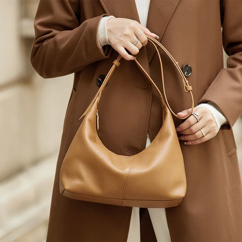 ZOOLER Top Grain Cow Leather Commute Practical Shoulder Bag Women's Black/Vintage Brown/Soft Apricot-16