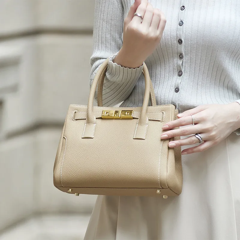 ZOOLER Cow Leather One Shoulder Handbag Women's Phantom Night Black/Gold Brown/Cream Apricot-12