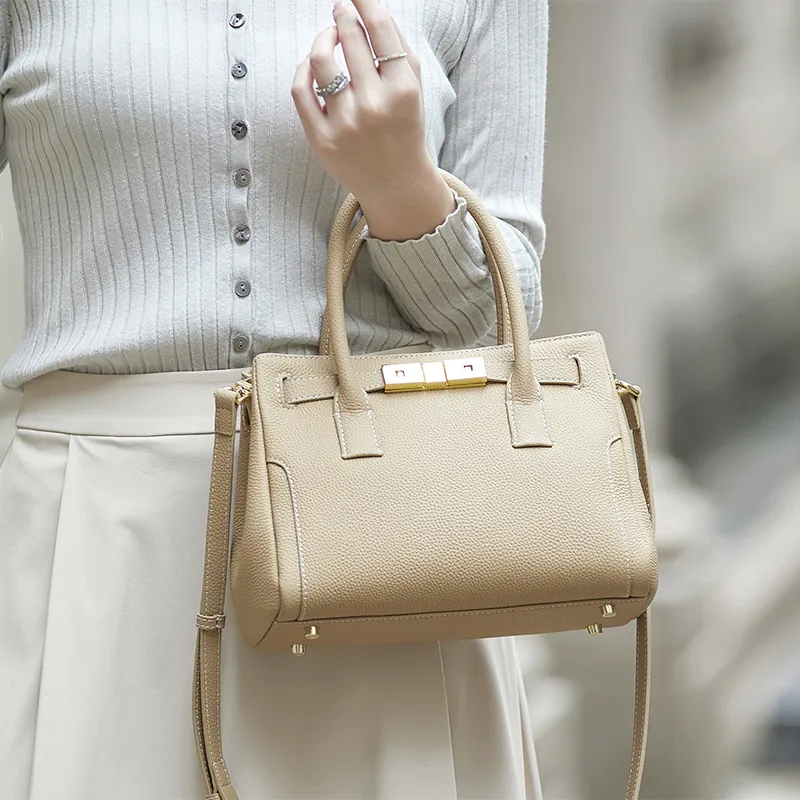 ZOOLER Cow Leather One Shoulder Handbag Women's Phantom Night Black/Gold Brown/Cream Apricot-13