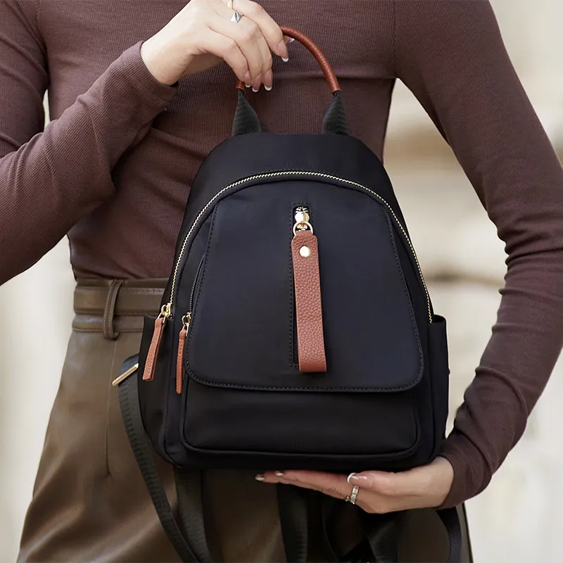 ZOOLER Cow Leather Backpack Small Size Women's Black-2