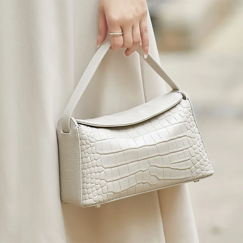 ZOOLER Cow Leather Handbag Women's Seashell Gray/Black-1