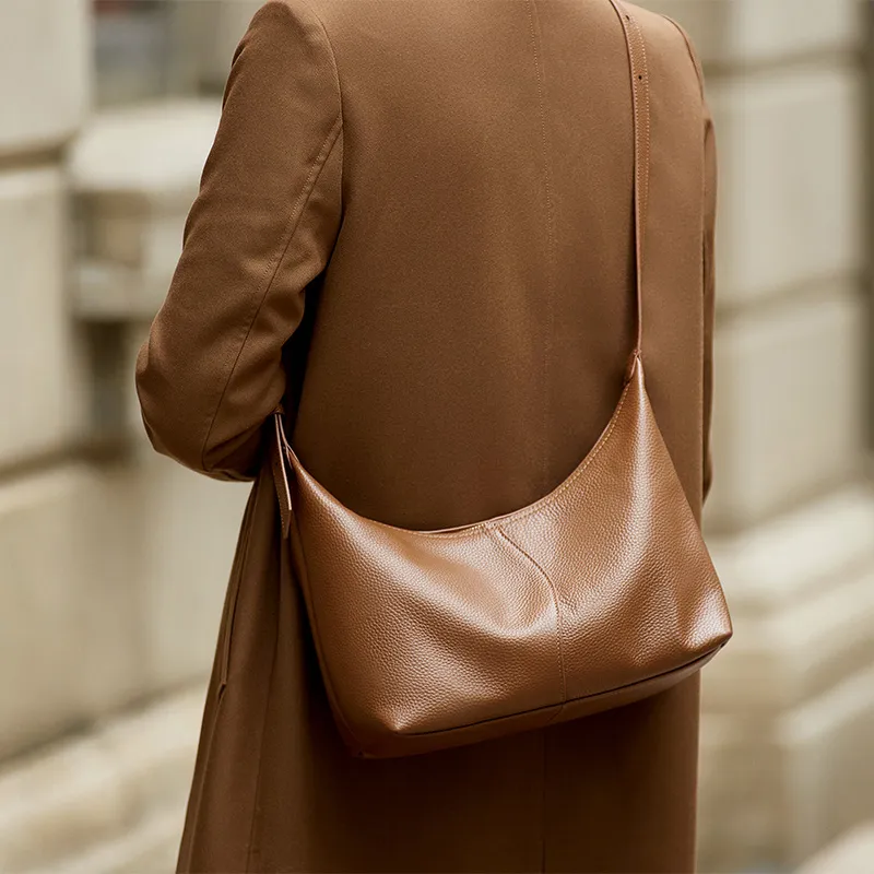 ZOOLER Top Grain Cow Leather Commute Practical Shoulder Bag Women's Black/Vintage Brown/Soft Apricot-13