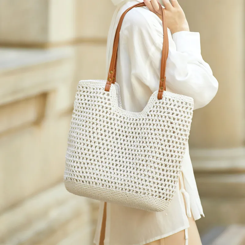ZOOLER Cotton Rope Woven Versatile Practical Shoulder Bag Women's Multicolor-4