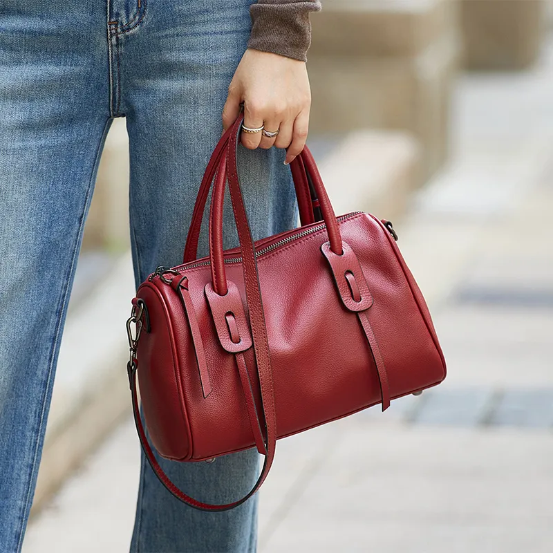 ZOOLER Top Grain Cow Leather Handbag Women's Black/Khaki/Caramel/Burgundy-24