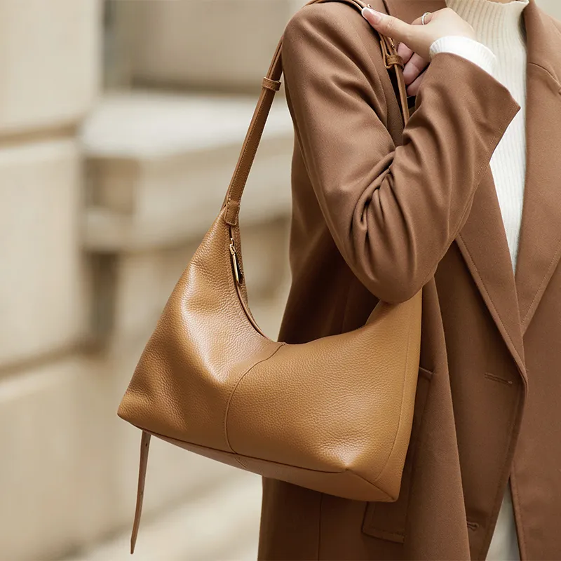 ZOOLER Top Grain Cow Leather Commute Practical Shoulder Bag Women's Black/Vintage Brown/Soft Apricot-20