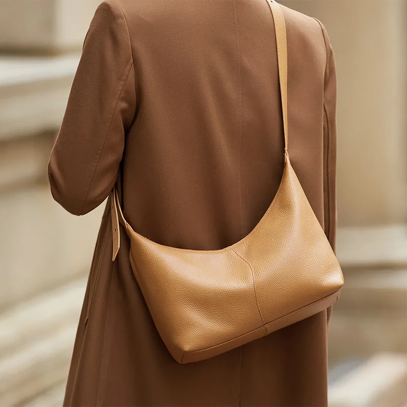 ZOOLER Top Grain Cow Leather Commute Practical Shoulder Bag Women's Black/Vintage Brown/Soft Apricot-18