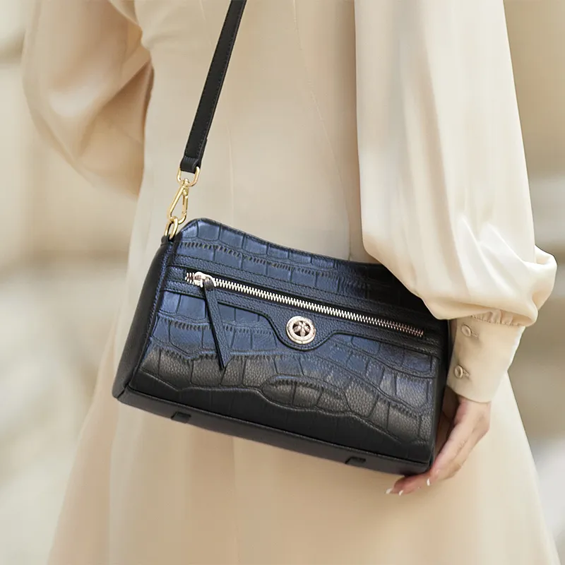 ZOOLER Top Grain Cow Leather Crossbody Bag Women's Pearl White/Black-5