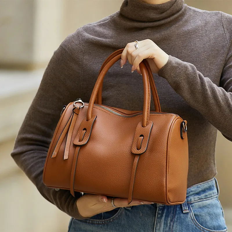 ZOOLER Top Grain Cow Leather Handbag Women's Black/Khaki/Caramel/Burgundy-20