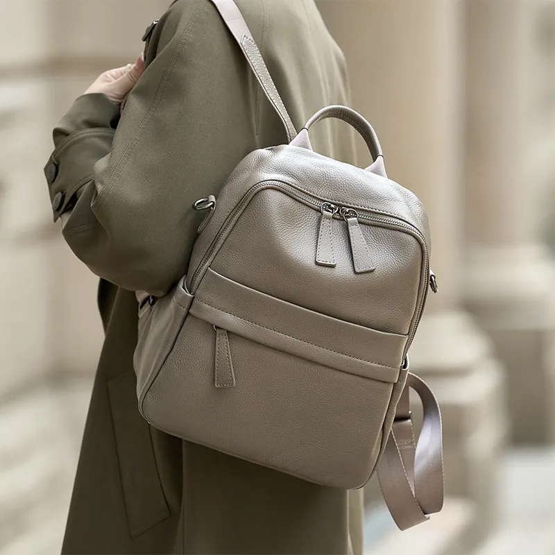 ZOOLER Cow Leather Backpack Women's Elephant Gray-1