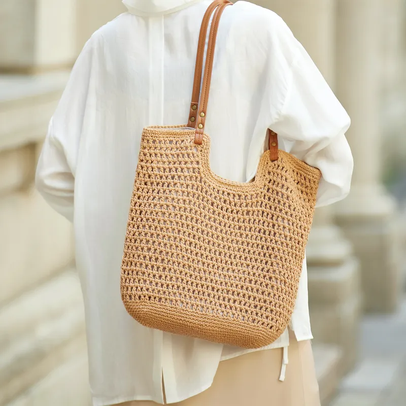 ZOOLER Cotton Rope Woven Versatile Practical Shoulder Bag Women's Multicolor-10