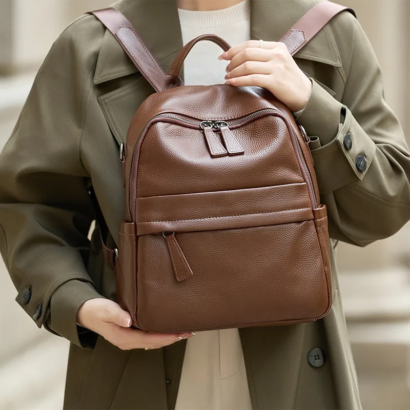 ZOOLER Cow Leather Backpack Women's Brown-3