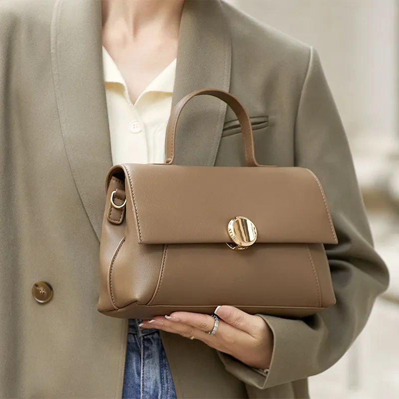 ZOOLER Top Grain Cow Leather Crossbody Handbag Regular Women's Black/Cookie/Coffee/Dark Khaki-2