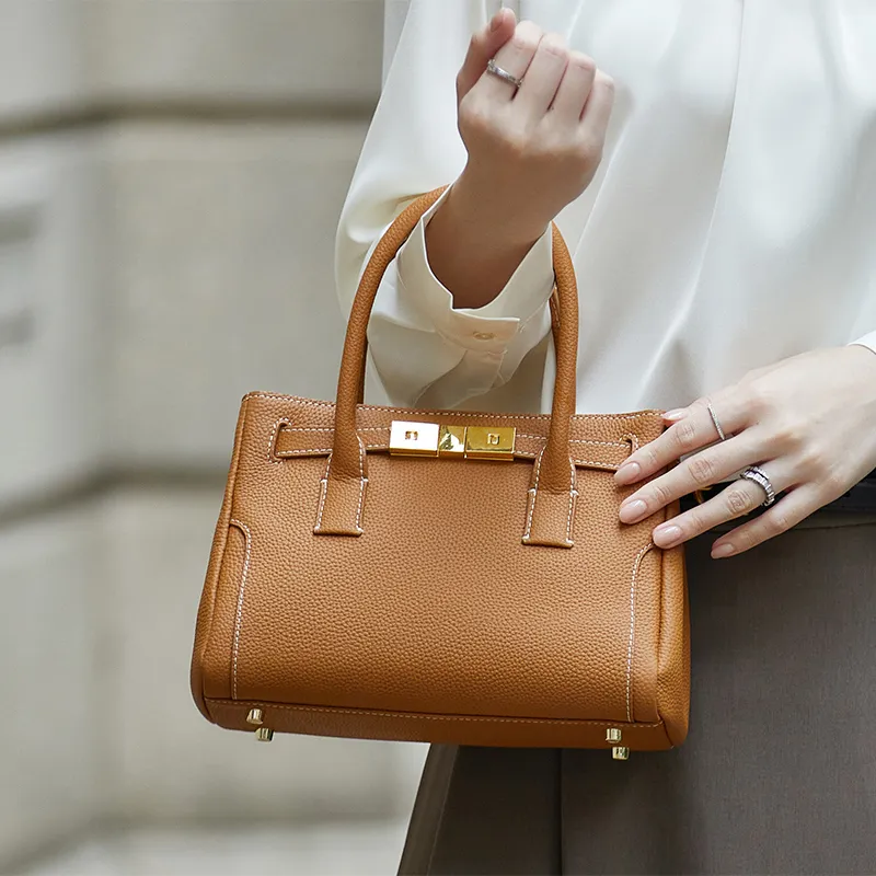 ZOOLER Cow Leather One Shoulder Handbag Women's Phantom Night Black/Gold Brown/Cream Apricot-7