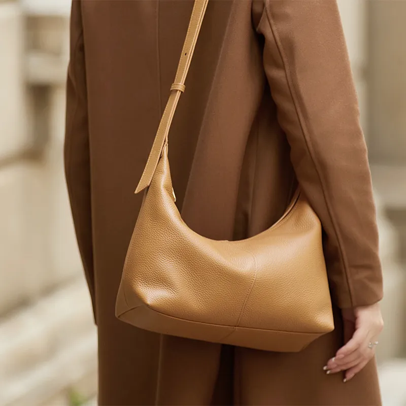 ZOOLER Top Grain Cow Leather Commute Practical Shoulder Bag Women's Black/Vintage Brown/Soft Apricot-17