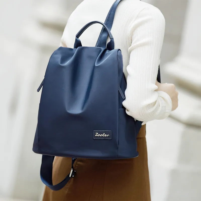 ZOOLER Oxford Backpack Regular Women's Apricot/Sea Breeze Green/Navy Blue/Black-3
