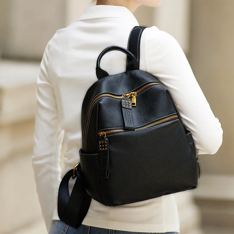 ZOOLER Top Grain Cow Leather Backpack Women's Black/Jasper-3