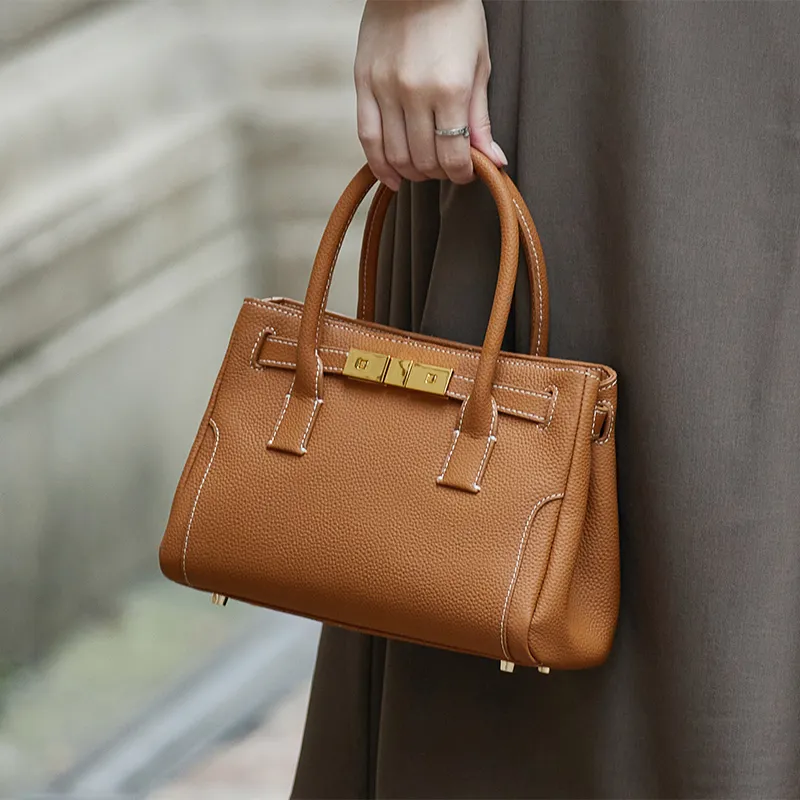ZOOLER Cow Leather One Shoulder Handbag Women's Phantom Night Black/Gold Brown/Cream Apricot-6