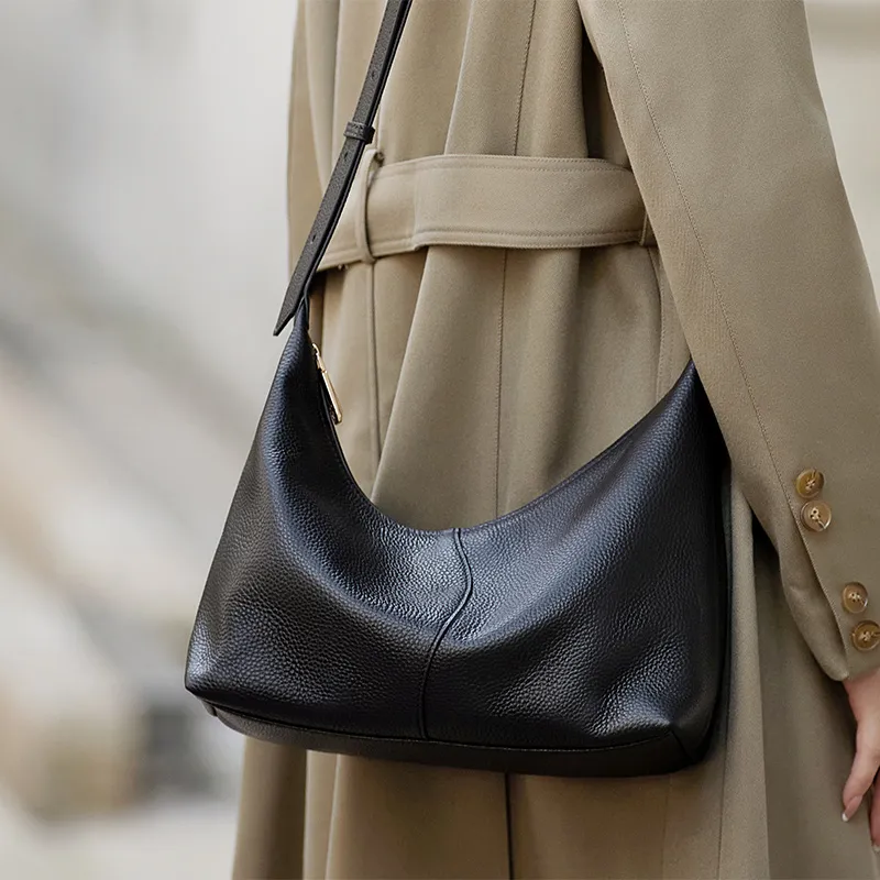 ZOOLER Top Grain Cow Leather Commute Practical Shoulder Bag Women's Black/Vintage Brown/Soft Apricot-4