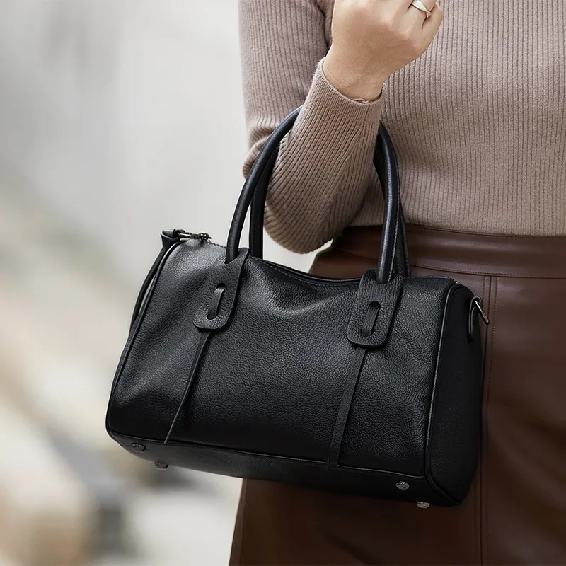 ZOOLER Top Grain Cow Leather Handbag Women's Black/Khaki/Caramel/Burgundy-13