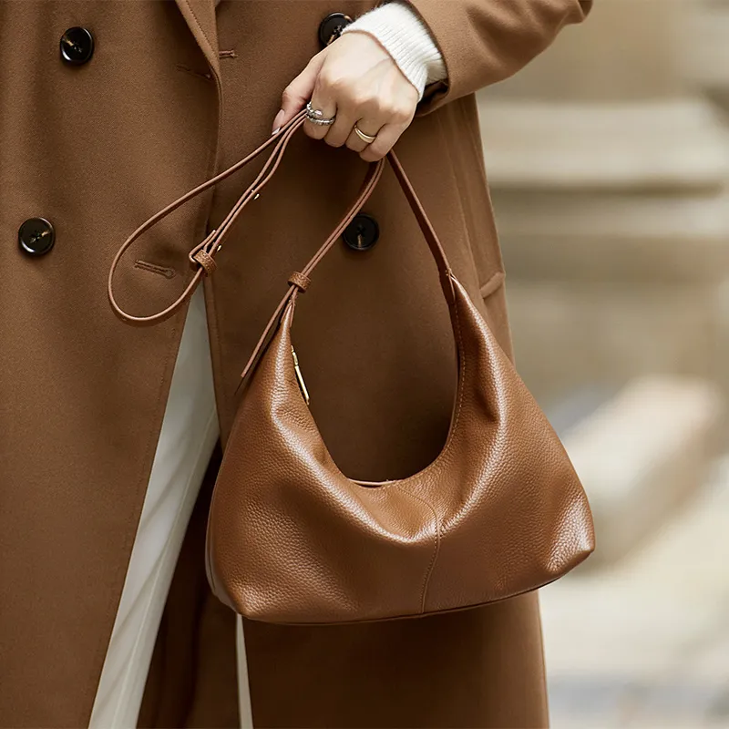 ZOOLER Top Grain Cow Leather Commute Practical Shoulder Bag Women's Black/Vintage Brown/Soft Apricot-10