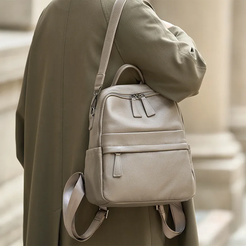 ZOOLER Cow Leather Backpack Women's Elephant Gray-5