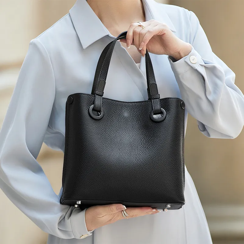 ZOOLER Cow Leather Handbag Women's Ink Black-4