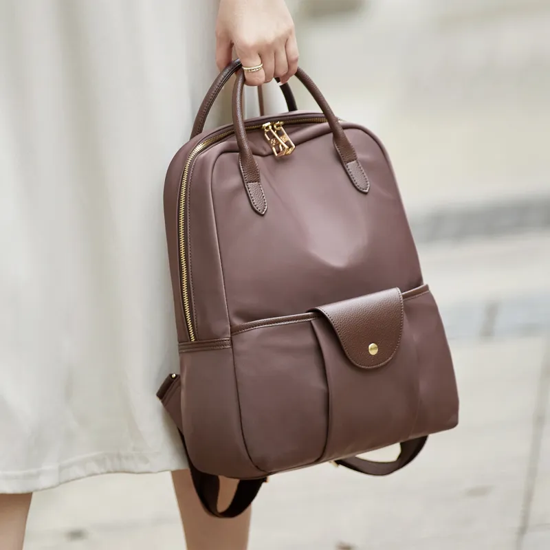 ZOOLER Oxford Backpack Women's Wine Coffee-5
